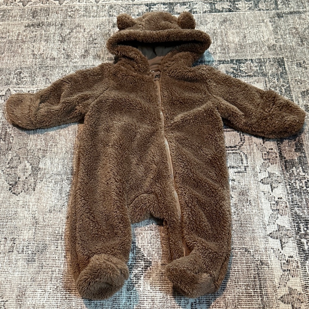 Cozy Brown Teddy One-Piece for Baby